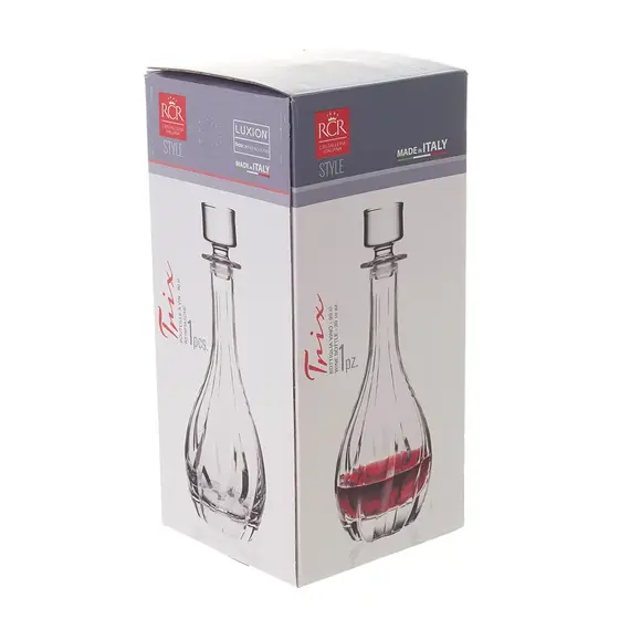 Графин RCR Trix 900 мл, хрустальное стекло, Италия, изображение 2