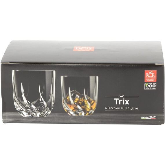 Набор из 6-ти стаканов RCR Trix 400 мл, D91 мм, H100 мм, хрустальное стекло, Италия, изображение 7
