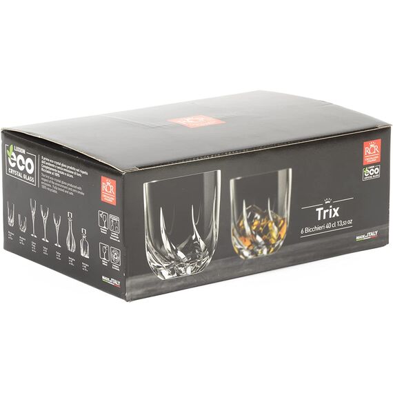 Набор из 6-ти стаканов RCR Trix 400 мл, D91 мм, H100 мм, хрустальное стекло, Италия, изображение 8