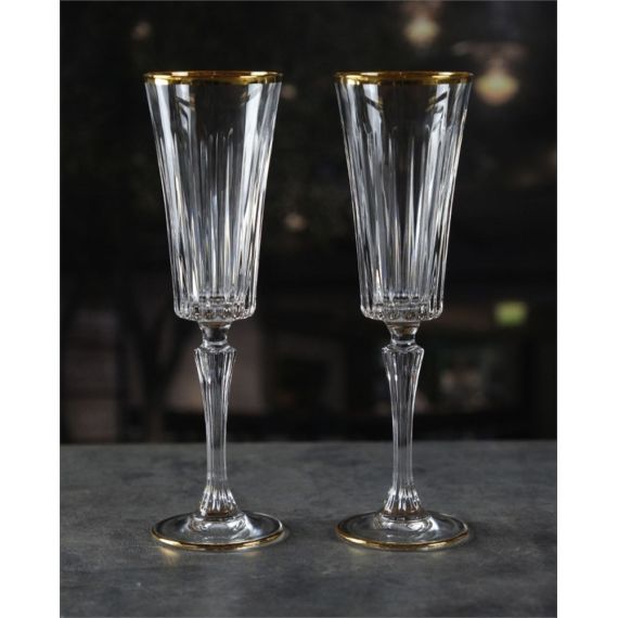 Набор из 2-х фужеров для шампанского RCR Timeless 210 мл, золото, Италия