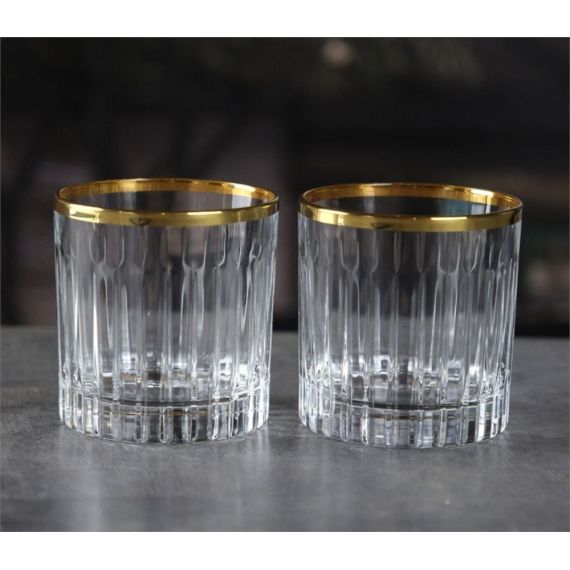 Набор из 2-х стаканов для виски RCR Timeless 310 мл, золото, Италия
