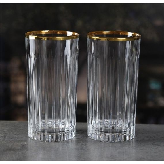 Набор из 2-х стаканов для воды RCR Timeless 440 мл, золото, Италия