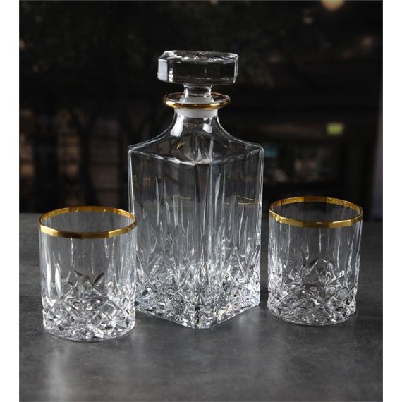 Набор из 3-х предметов для виски RCR Opera, золото, Италия