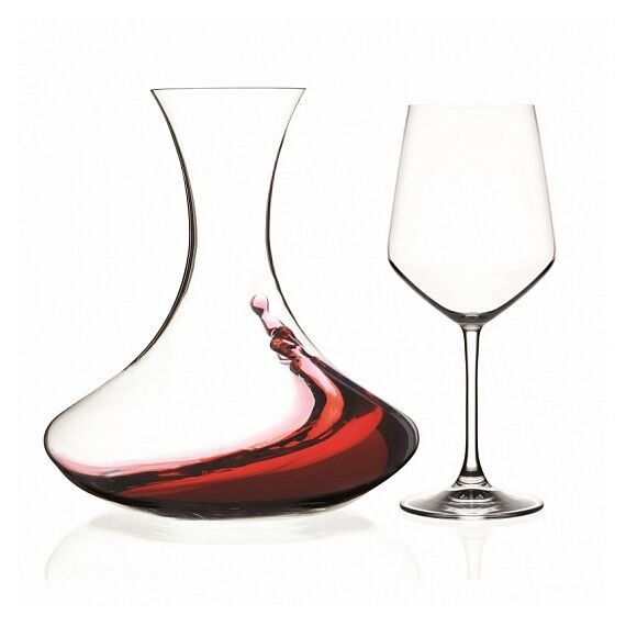 Набор из 7-ми предметов для вина RCR Universum: Декантер 2000 мл, H230 мм и 6 фужеров 550 мл, H220 мм, хрустальное стекло, Италия, изображение 3