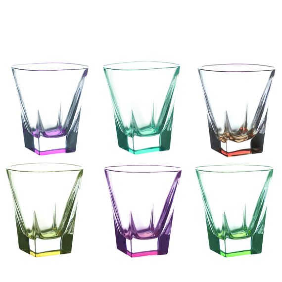 Набор из 6-ти стаканов для виски RCR Fusion Color 270 мл, D93 мм, H99 мм, хрустальное стекло, Италия