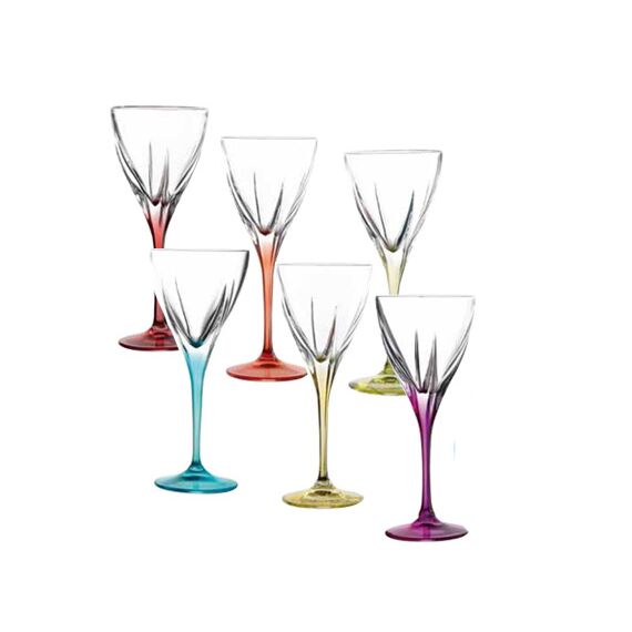 Набор из 6-ти рюмок для водки RCR Fusion Color 70 мл, D58 мм, H146 мм, хрустальное стекло, Италия, изображение 2