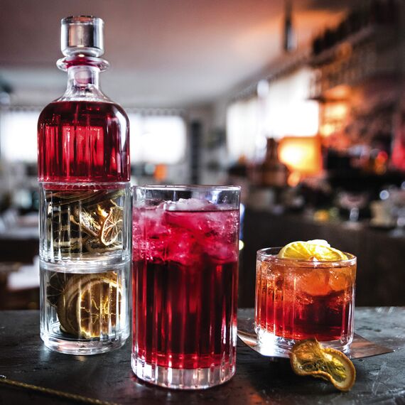 Набор из 3-х предметов для виски RCR Combo: Штоф 350 мл и 2 стакана 370 мл, Италия, изображение 7