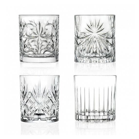Набор из 4-х стаканов для виски RCR set Mixology 340 мл, хрустальное стекло, Италия
