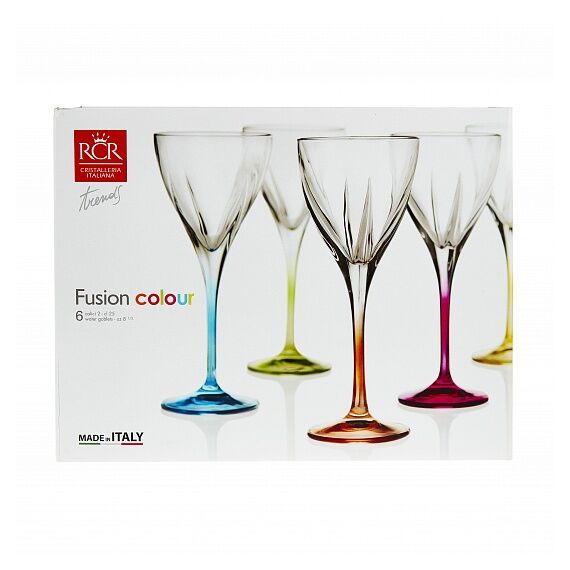 Набор из 6-ти бокалов для вина RCR Fusion Color 250 мл, D87 мм, H210 мм, хрустальное стекло, Италия, изображение 4