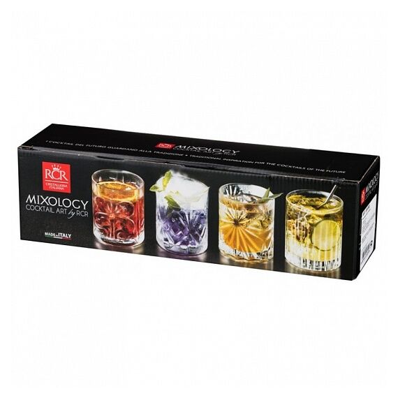 Набор из 4-х стаканов для виски RCR set Mixology 340 мл, хрустальное стекло, Италия, изображение 4