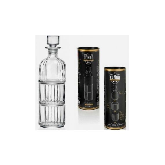 Набор из 3-х предметов для виски RCR Combo: Штоф 350 мл и 2 стакана 370 мл, Италия, изображение 9