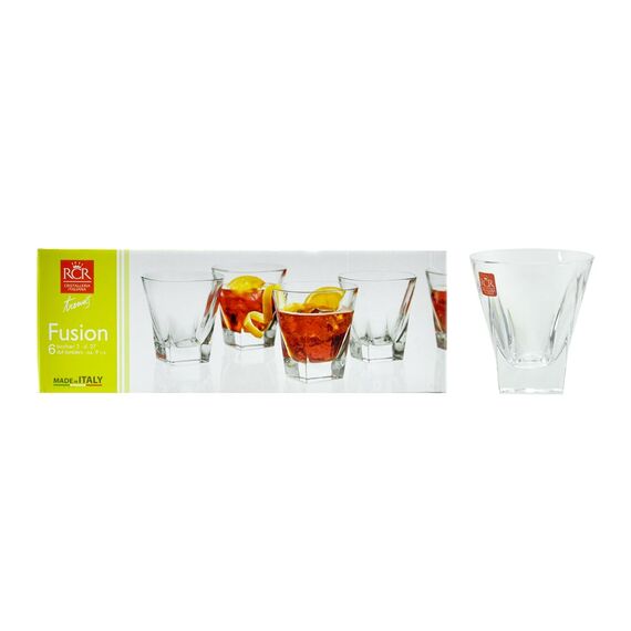 Набор из 6-ти стаканов для виски RCR Fusion 270 мл, D93 мм, H99 мм, хрустальное стекло, Италия, изображение 4