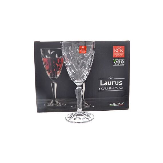 Набор из 6-ти бокалов для красного вина RCR Style Laurus 280 мл, хрустальное стекло, Италия, изображение 4