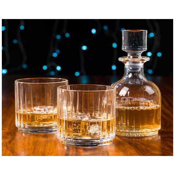 Набор из 3-х предметов для виски RCR Combo: Штоф 350 мл и 2 стакана 370 мл, Италия, изображение 6