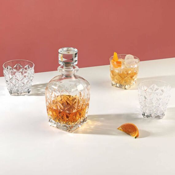 Набор из 7-ми предметов для виски RCR Enigma: Штоф 860 мл, H174 мм, и 6 стаканов 370 мл, H91 мм, хрустальное стекло, Италия, изображение 5