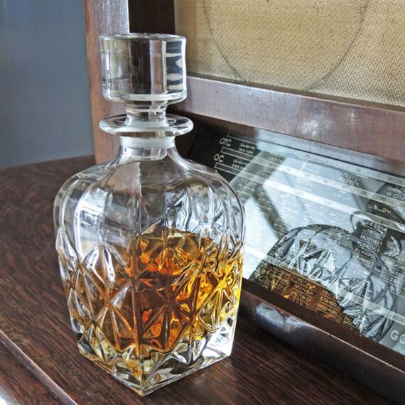 Набор из 7-ми предметов для виски RCR Enigma: Штоф 860 мл, H174 мм, и 6 стаканов 370 мл, H91 мм, хрустальное стекло, Италия, изображение 3