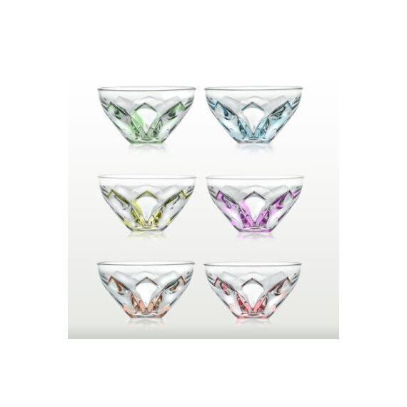 Набор из 6-ти пиал RCR Fusion Color D13,5 см, H7,1 см, хрустальное стекло, Италия, изображение 3