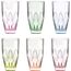 Набор из 6-ти цветных стаканов для воды RCR Ninphea 398 мл, H140 мм, хрустальное стекло, Италия