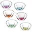 Набор из 6-ти цветных салатников RCR Ninphea 410 мл, D13 см, H71 мм, хрустальное стекло, Италия